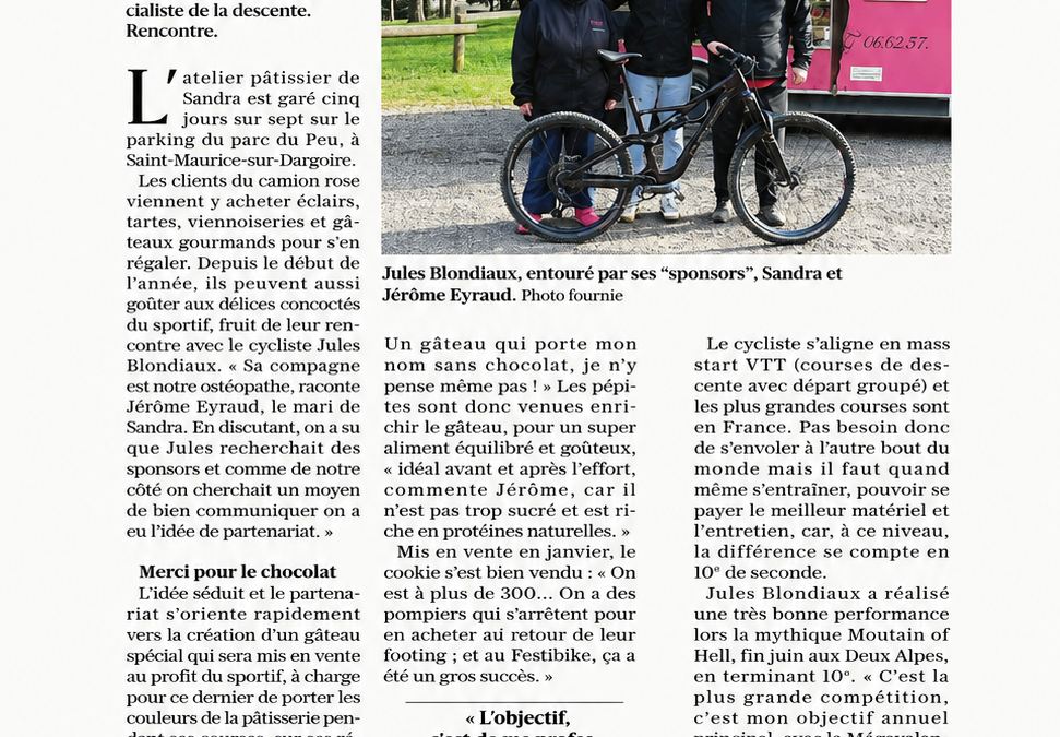 Article du Progrès : Partenariat entre Le Camion Rose et Jules Blondiaux